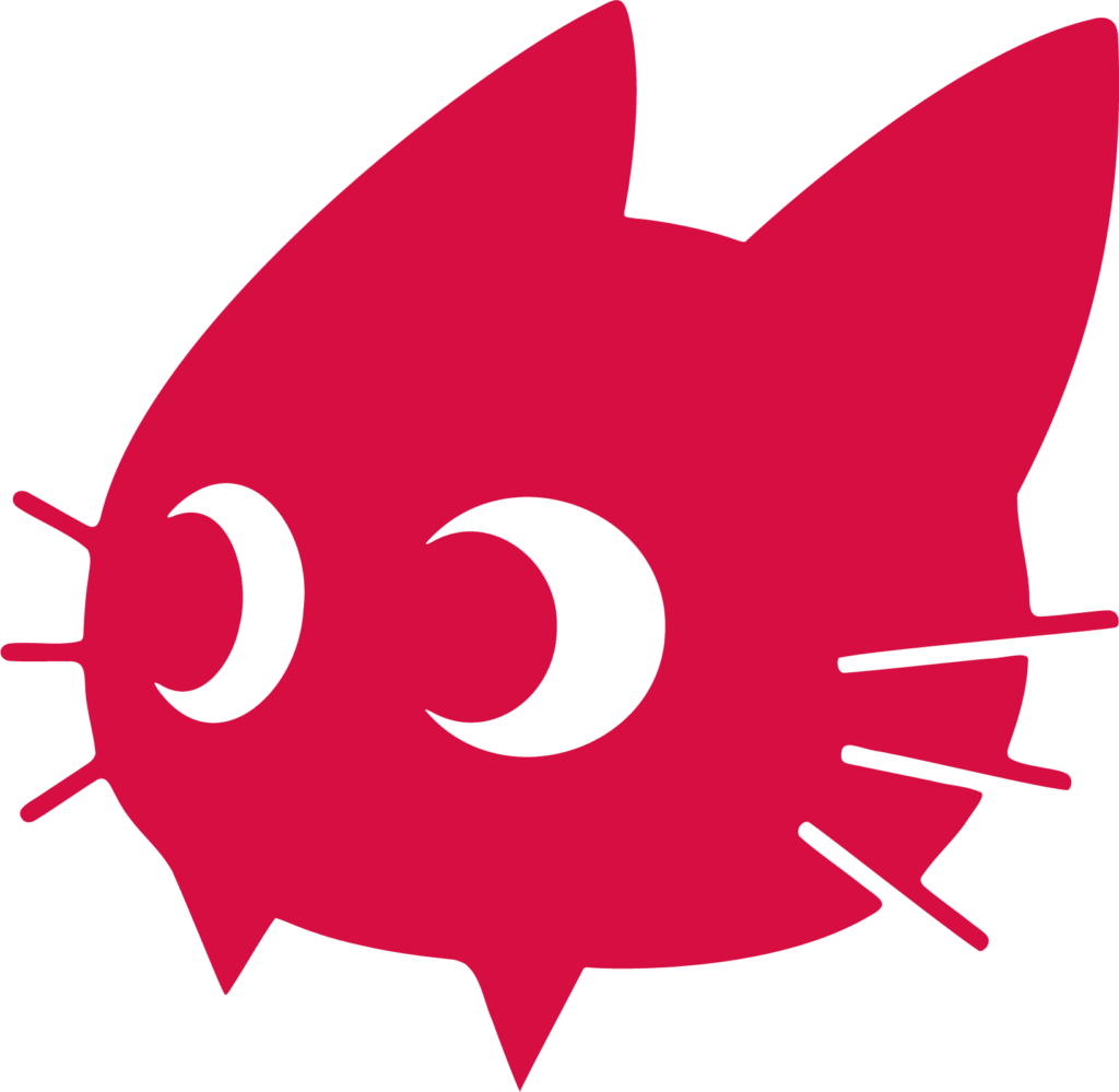 Logo cat only couleur framboisier de la pension féline Chat Pacha en Dordogne, près de Perigueux.